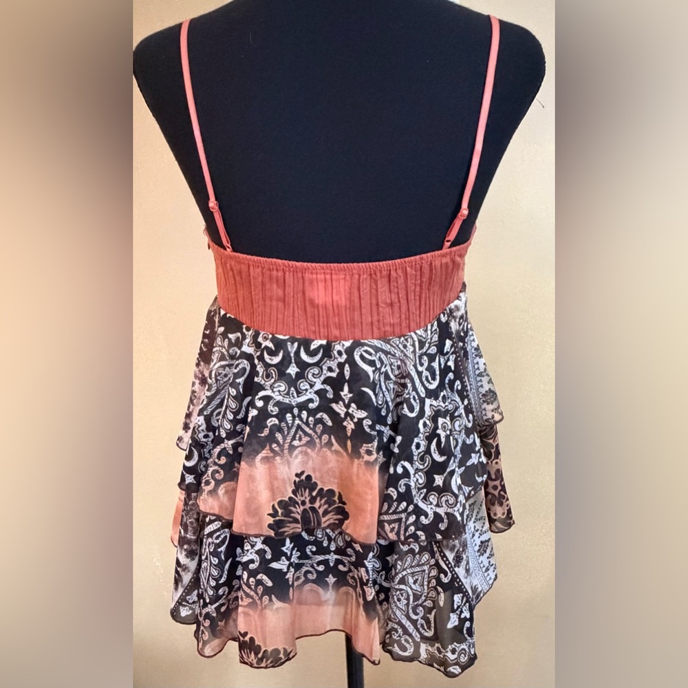 Bohemian Patchwork Spaghetti Strap Top - image 3